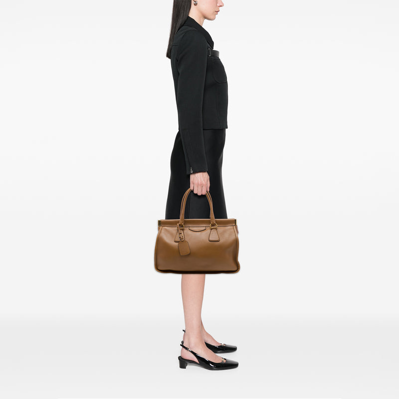 City Calf Frame Top Handle Tote - Image 6