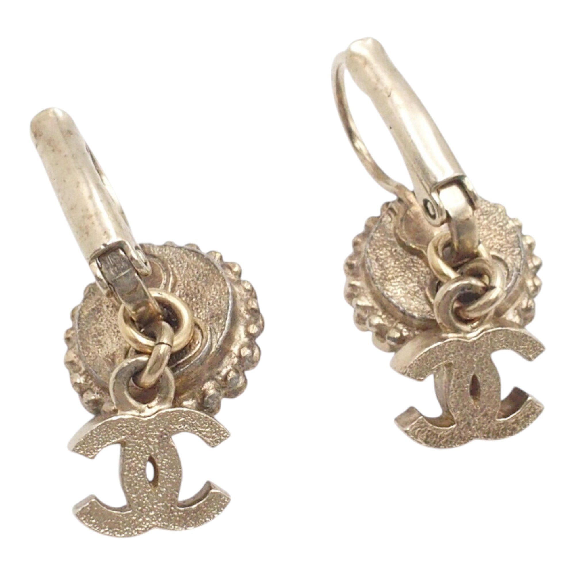 CC Gold Plated Faux Pearl Strass Clip On Earrings - Image 3