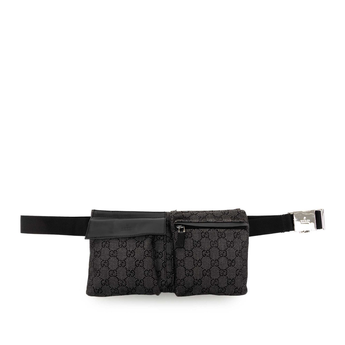 GG Denim Double Pocket Belt Bag - Image 1