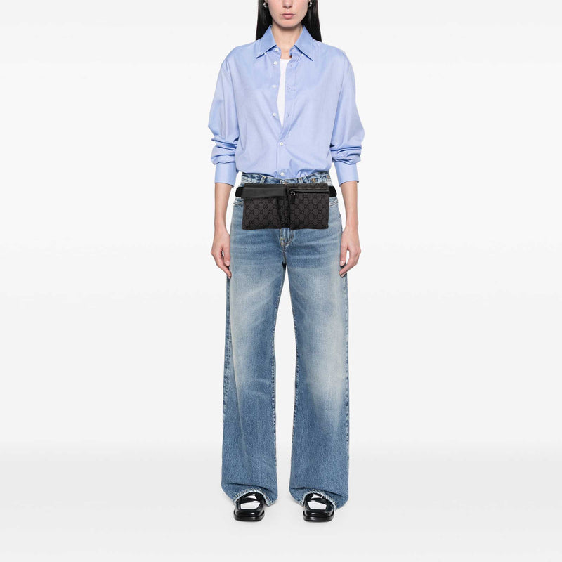 GG Denim Double Pocket Belt Bag - Image 6