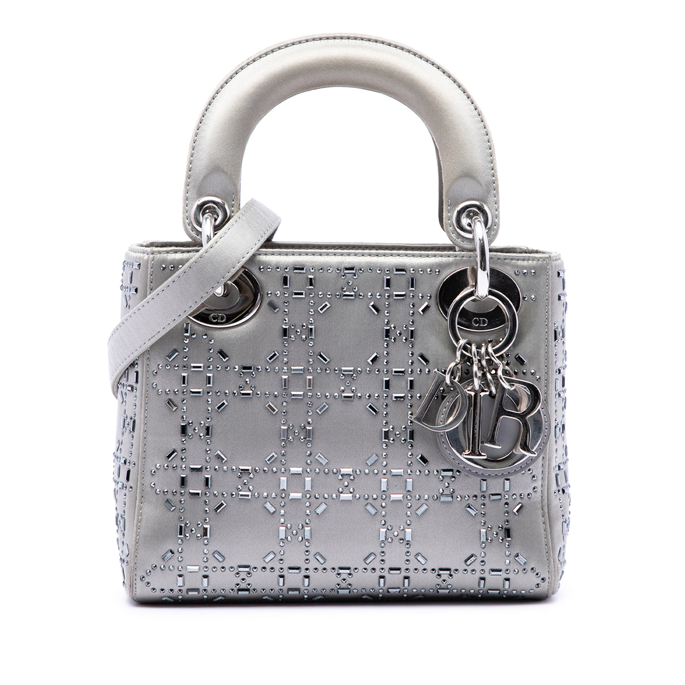 Mini Satin Cannage Crystal Embellished Lady Dior - Image 1