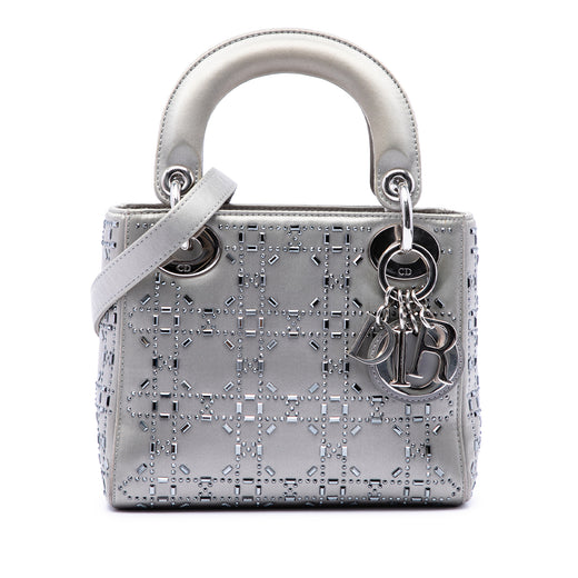 Mini Satin Cannage Crystal Embellished Lady Dior - Image 1