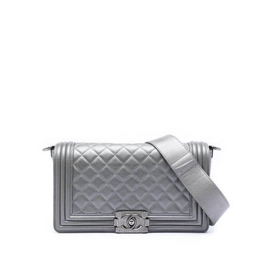 Old Medium Quilted Lambskin Boy Flap - Image 1
