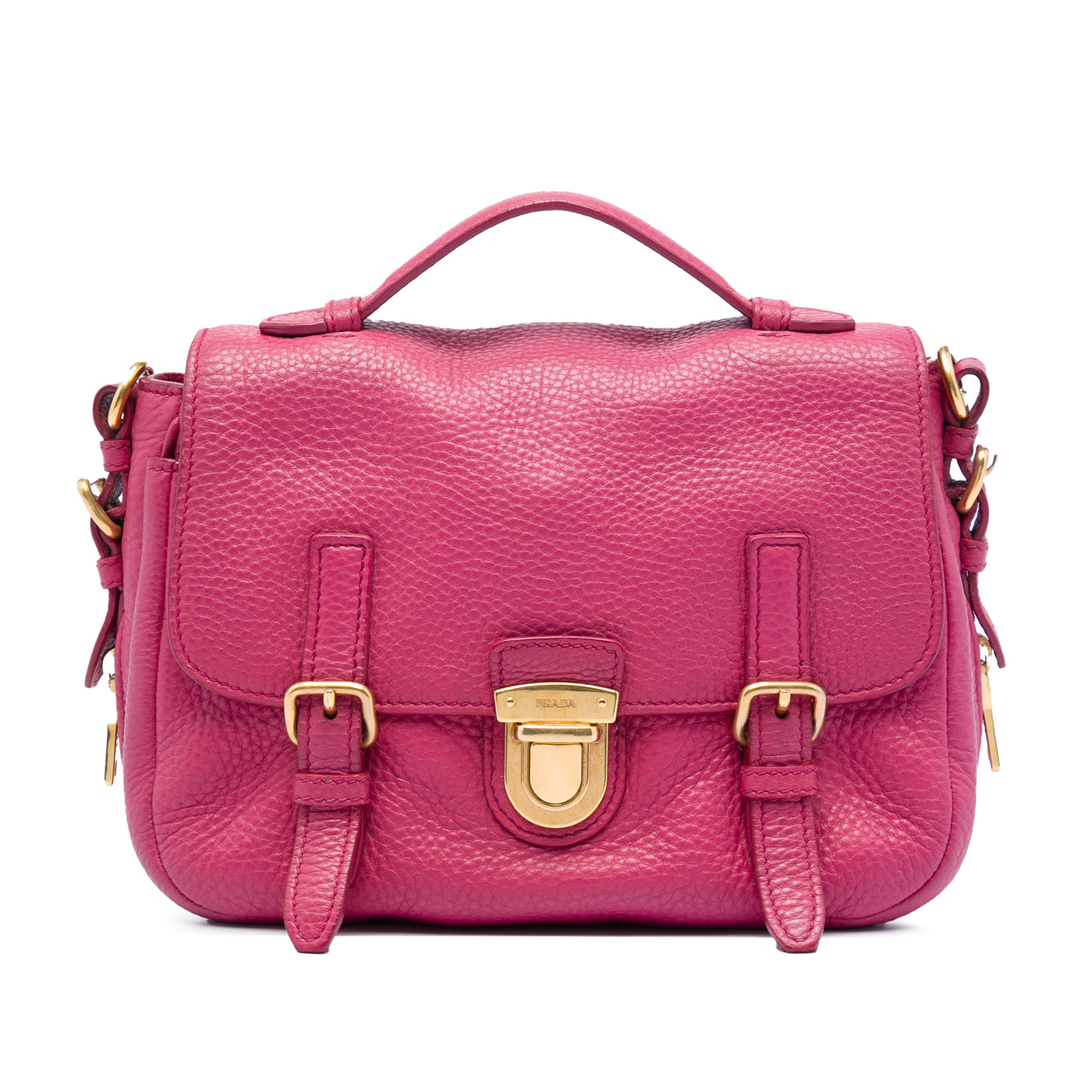 Vitello Daino Push Lock Double Buckle Messenger Bag - Image 1