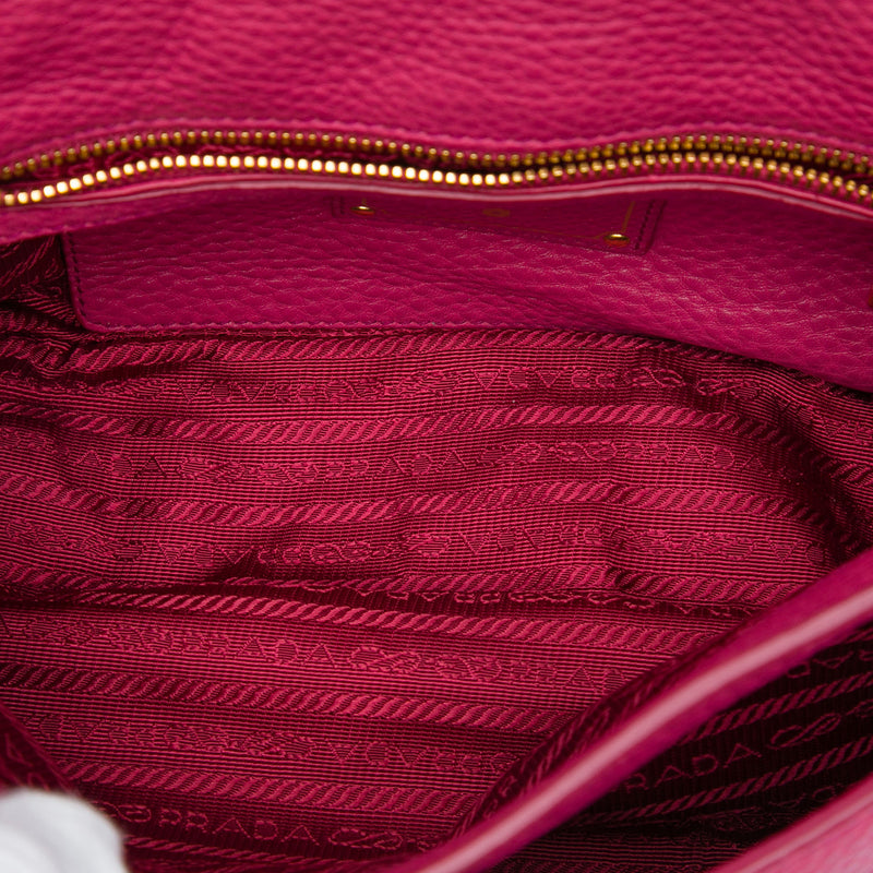 Vitello Daino Push Lock Double Buckle Messenger Bag - Image 4