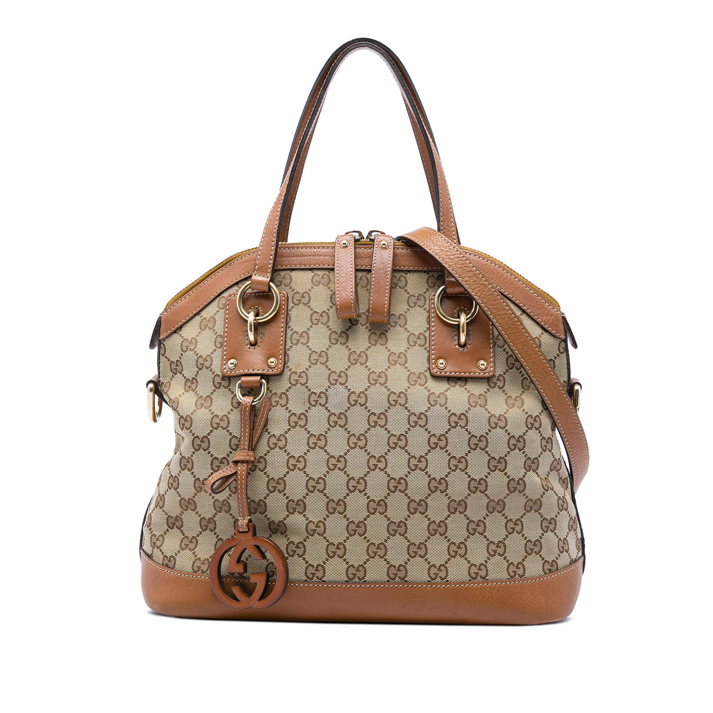 Medium GG Canvas Charm Dome Satchel - Image 1