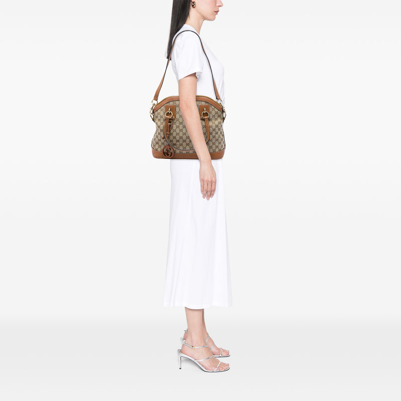Medium GG Canvas Charm Dome Satchel - Image 5