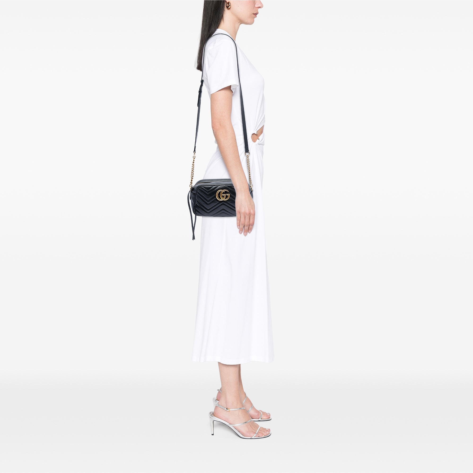 Small GG Marmont Matelasse Calfskin Crossbody - Image 5