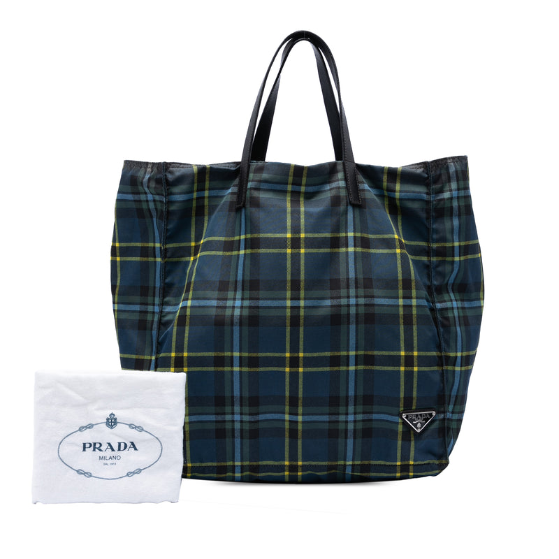 Tessuto Stampato Plaid Tote - Image 6