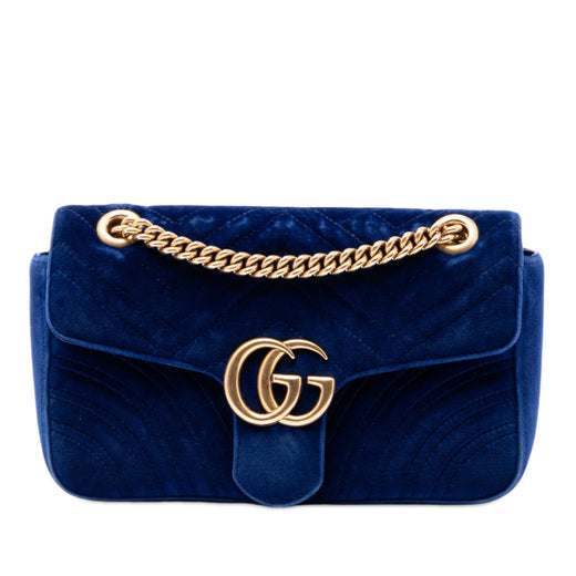 Medium GG Marmont Matelasse Velvet Shoulder Bag - Image 1