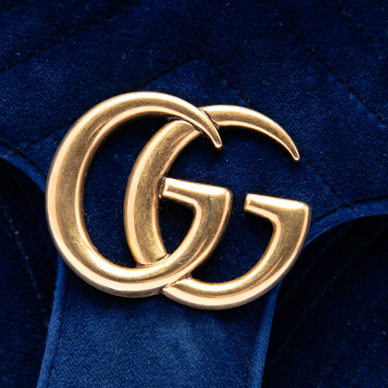 Medium GG Marmont Matelasse Velvet Shoulder Bag - Image 5