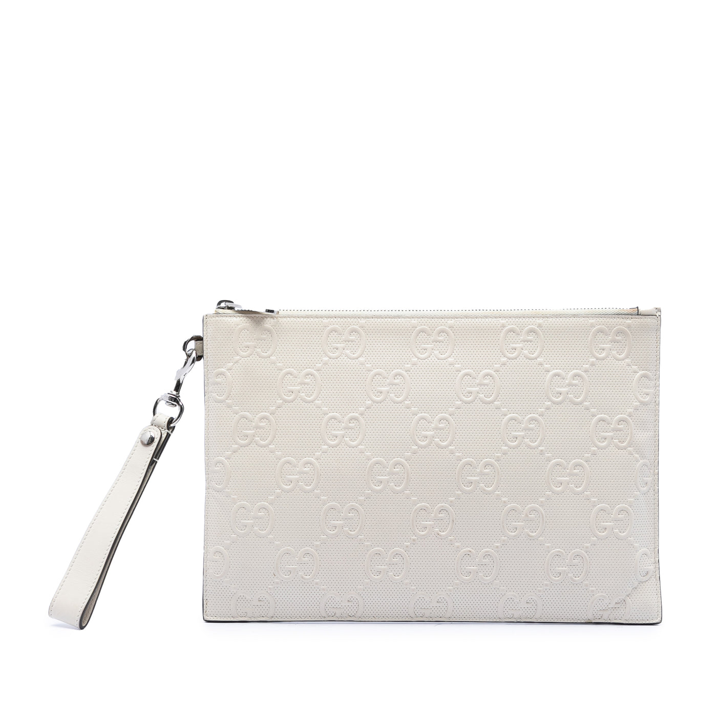 GG Embossed Perforated Calfskin Wristlet Clutch - Image 1