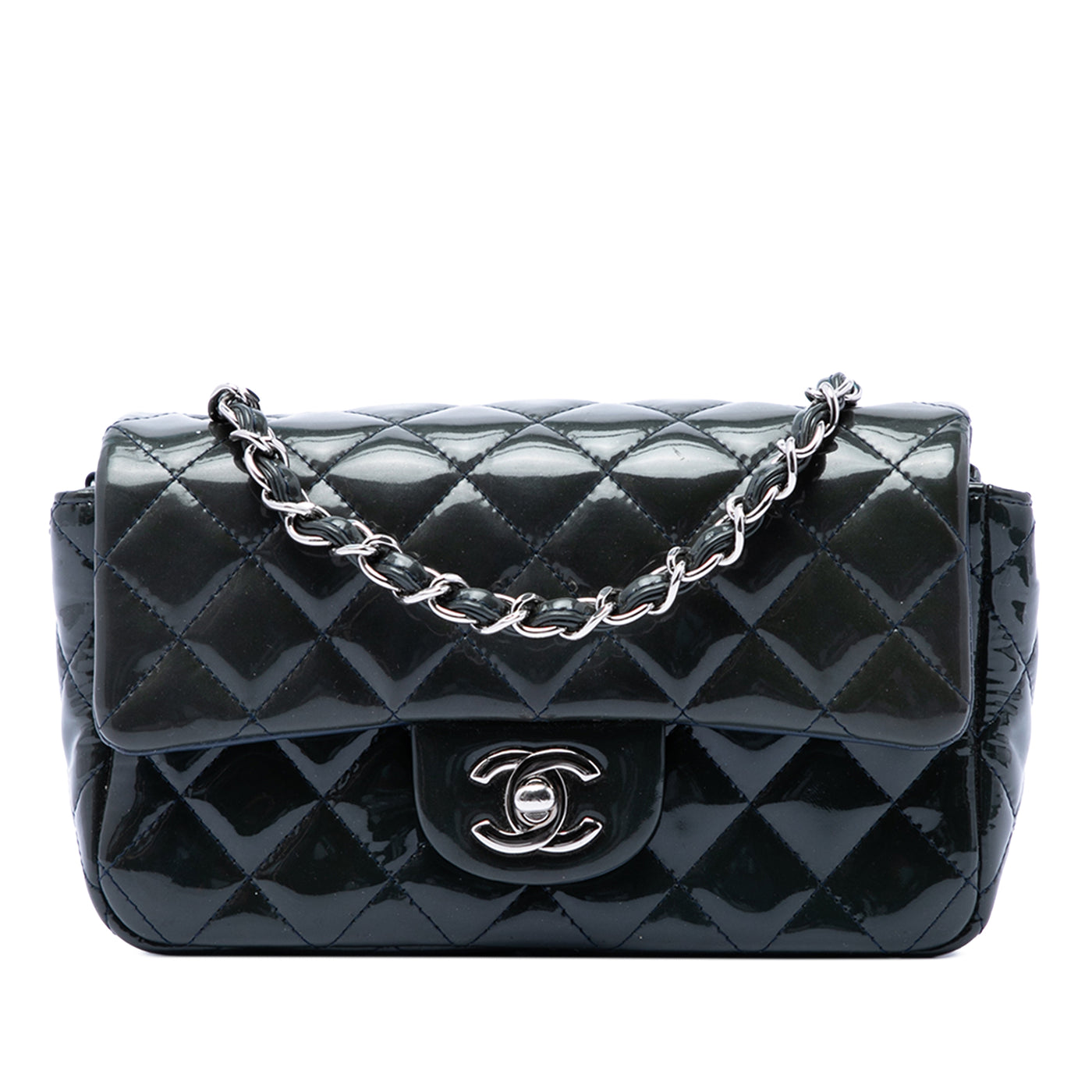 Mini Rectangular Classic Patent Single Flap - Image 1