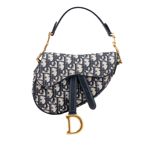 Mini Oblique Canvas Saddle Bag - Image 1