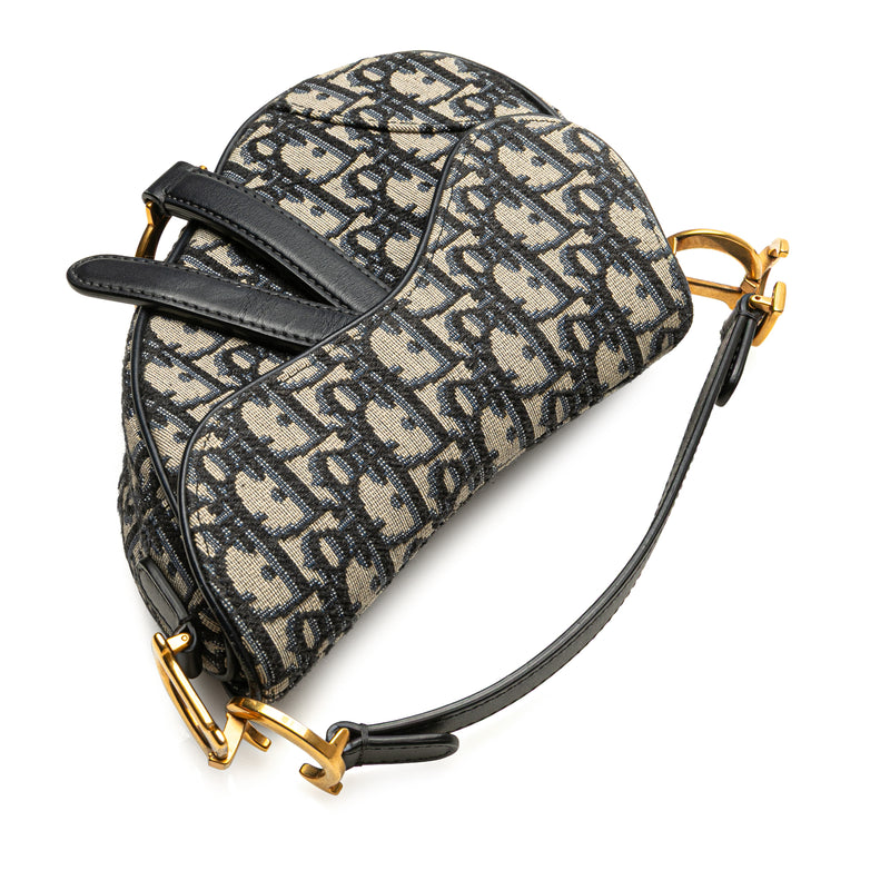 Mini Oblique Canvas Saddle Bag - Image 10