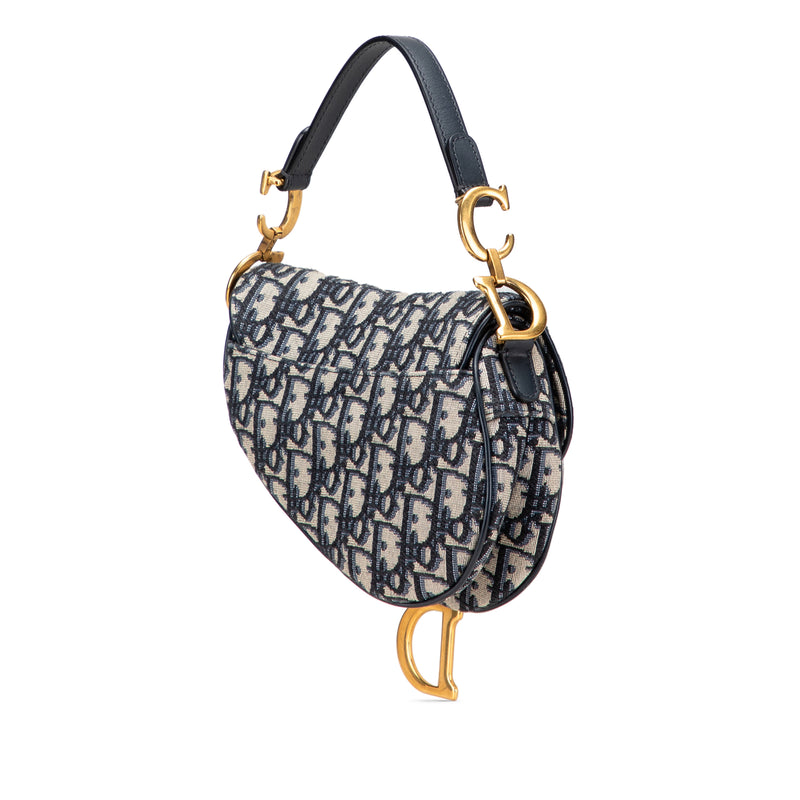 Mini Oblique Canvas Saddle Bag - Image 2