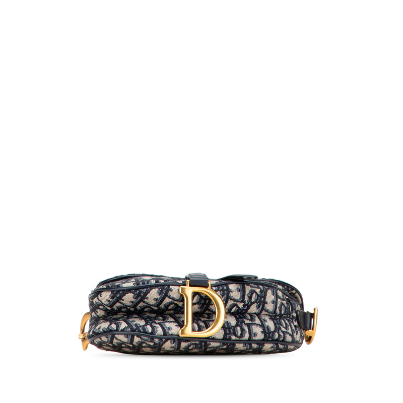 Mini Oblique Canvas Saddle Bag - Image 3