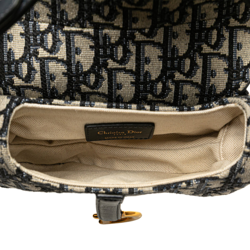 Mini Oblique Canvas Saddle Bag - Image 4