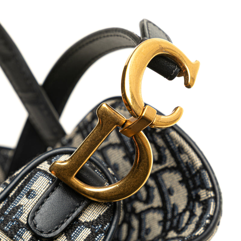 Mini Oblique Canvas Saddle Bag - Image 7