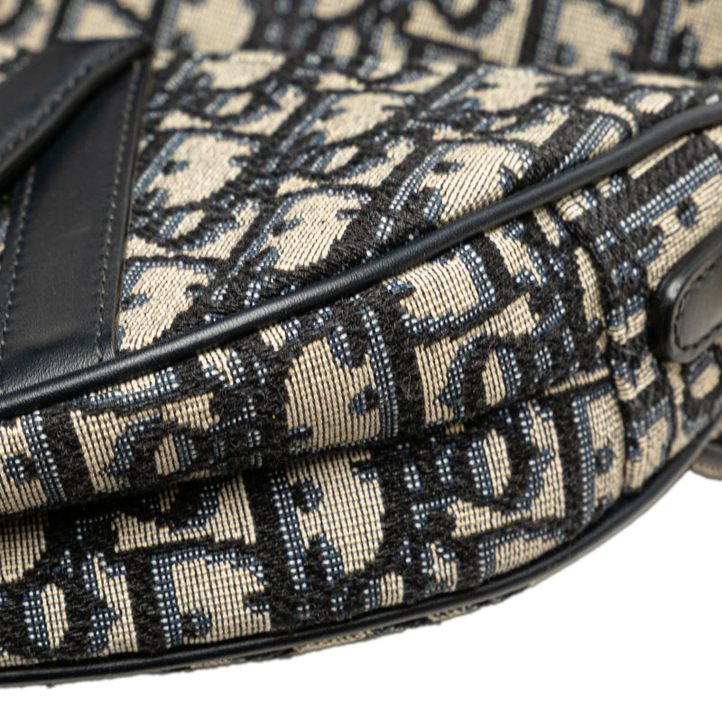 Mini Oblique Canvas Saddle Bag - Image 9