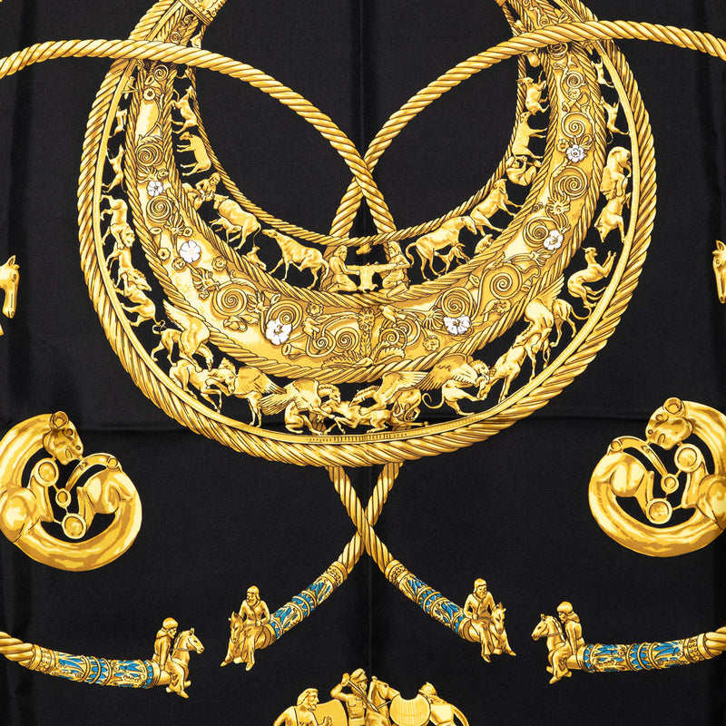 Les Cavaliers d Or Silk Scarf 90 - Image 2
