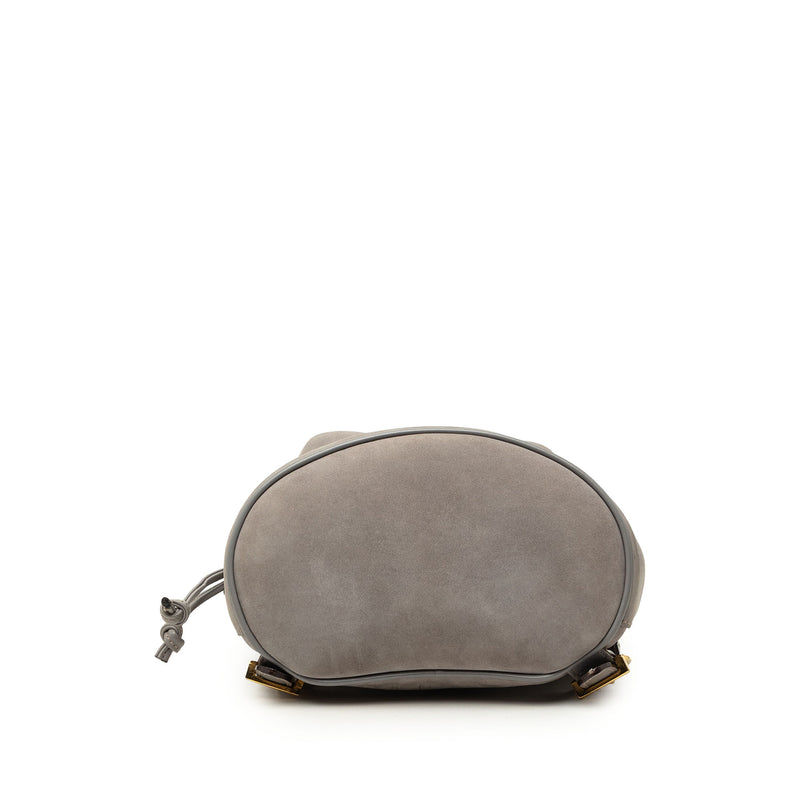 Suede Vara Bow Flap Drawstring Backpack - Image 3