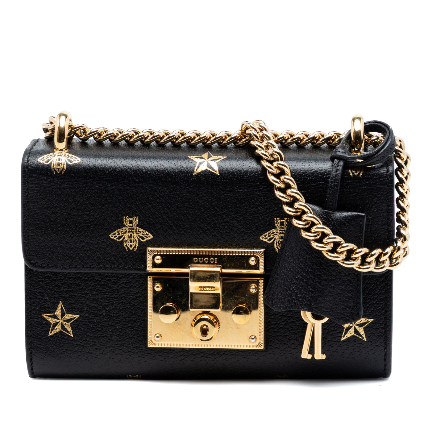 Small Calfskin Bee Star Padlock Crossbody - Image 1