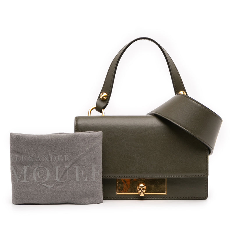 Mini Leather Skull Lock Top Handle Bag - Image 11