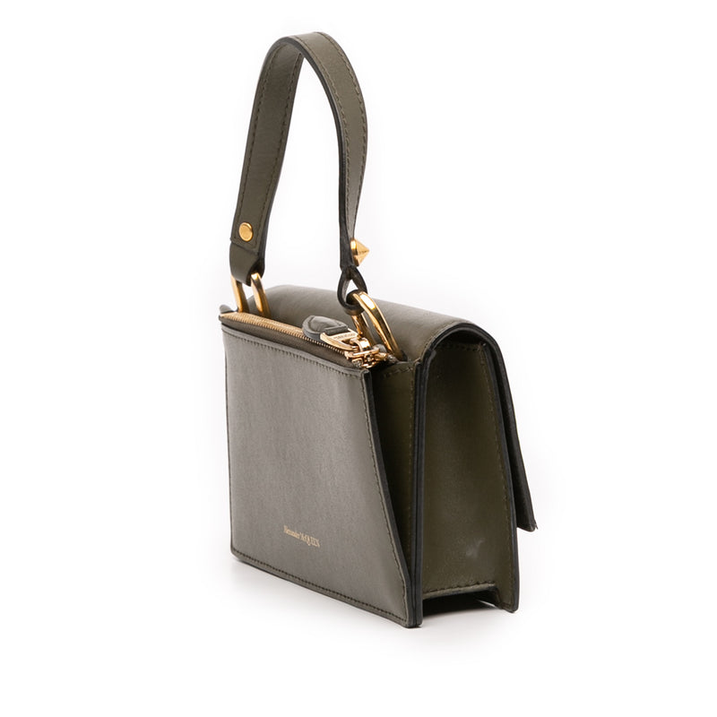 Mini Leather Skull Lock Top Handle Bag - Image 2