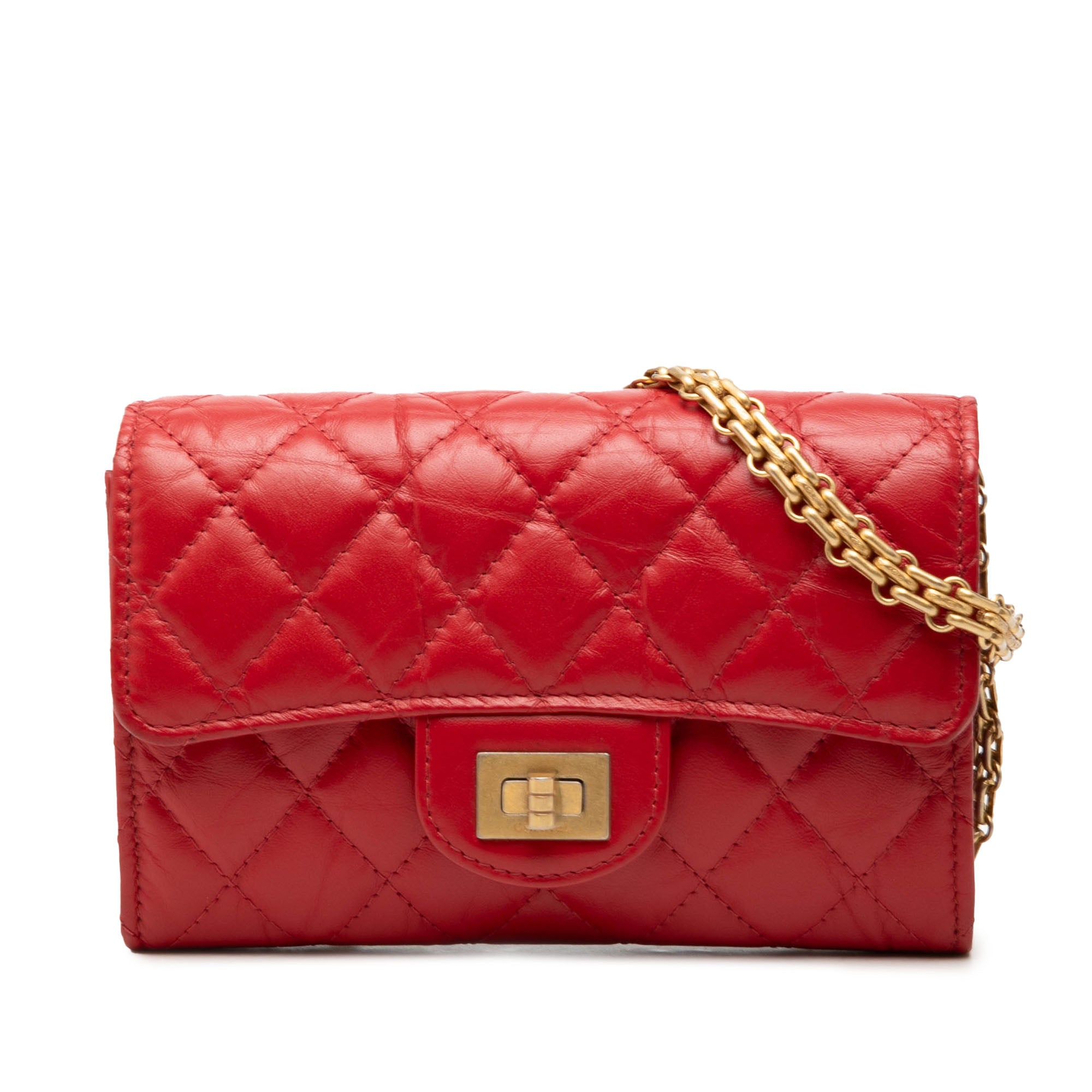 Quilted Aged Calfskin Reissue 2.55 Clutch with Chain - Image 1