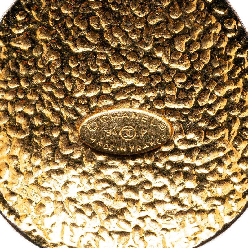 Gold Plated CC Round Pendant Necklace - Image 3