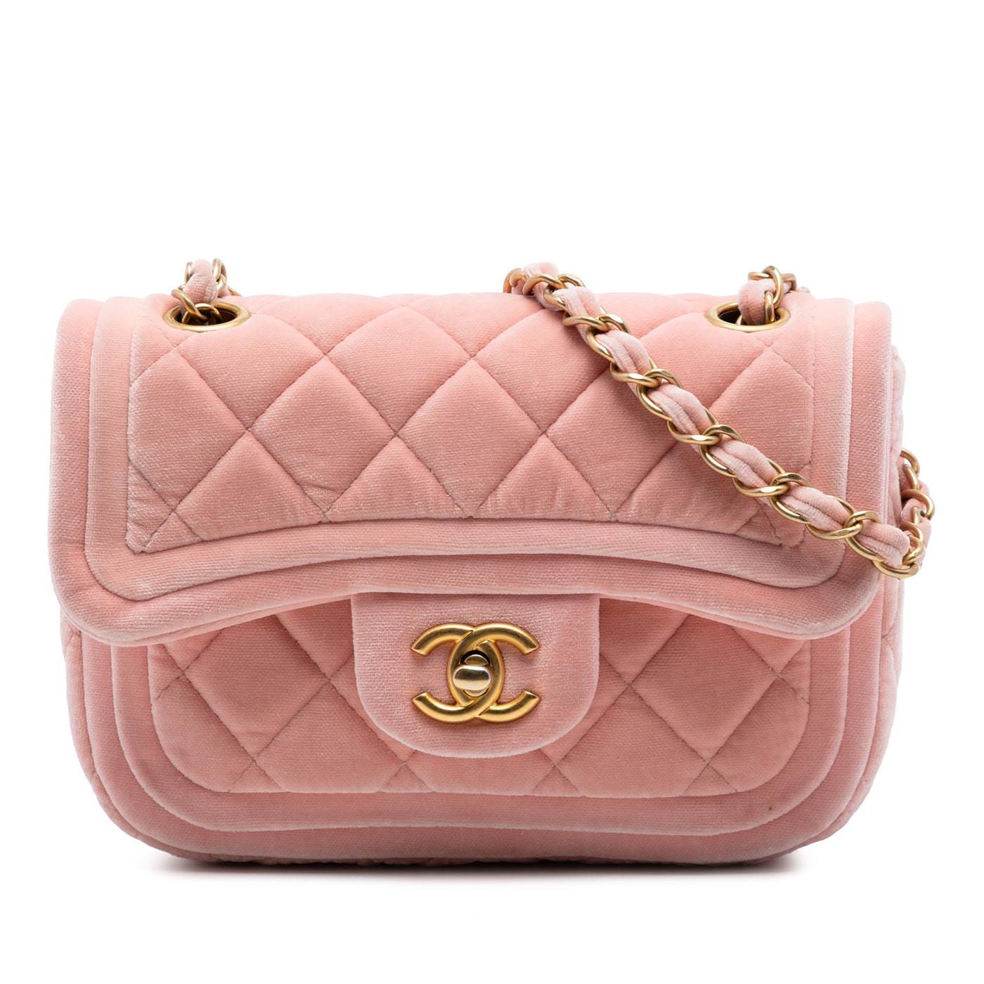 Mini Quilted Velvet Double Frame Flap - Image 1