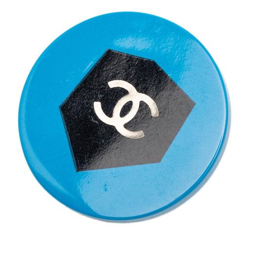CC Bicolor Resin Shield Round Brooch - Image 1
