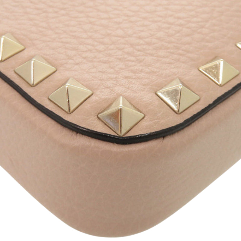 Pebbled Calfskin Rockstud Double Zip Chain Pouch - Image 13