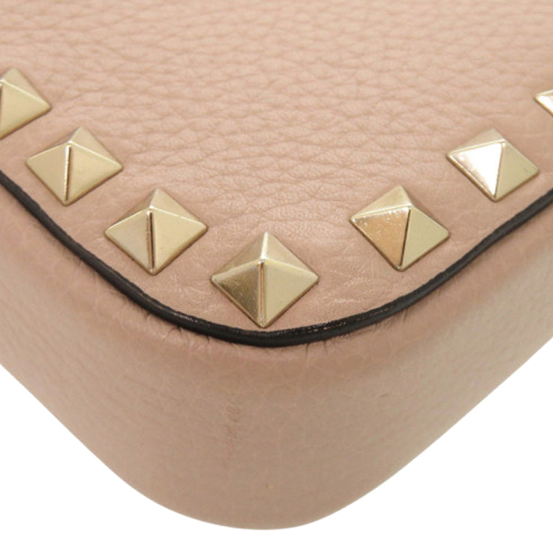 Pebbled Calfskin Rockstud Double Zip Chain Pouch - Image 15