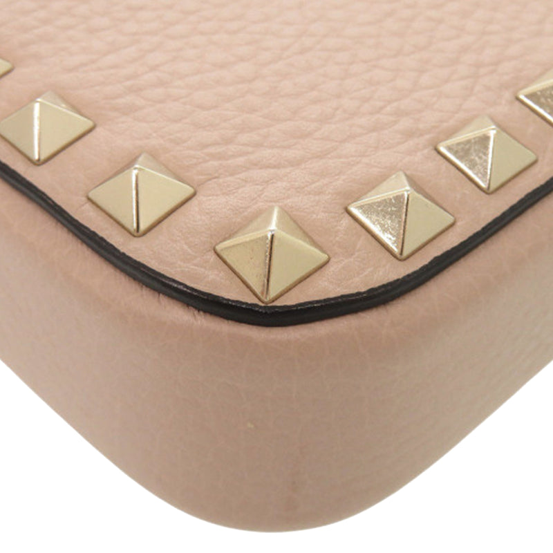 Pebbled Calfskin Rockstud Double Zip Chain Pouch - Image 16