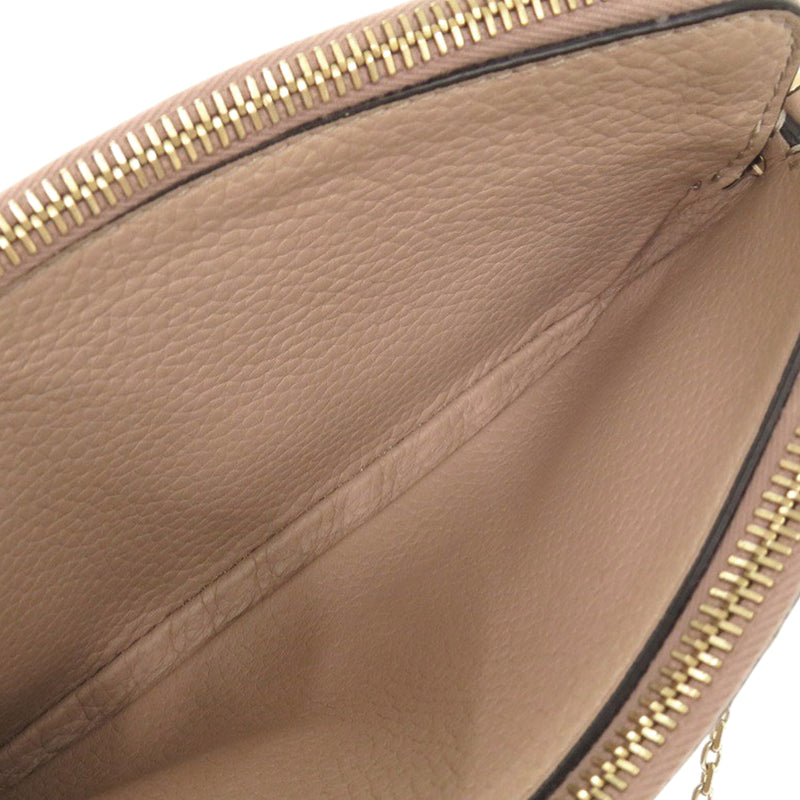 Pebbled Calfskin Rockstud Double Zip Chain Pouch - Image 5