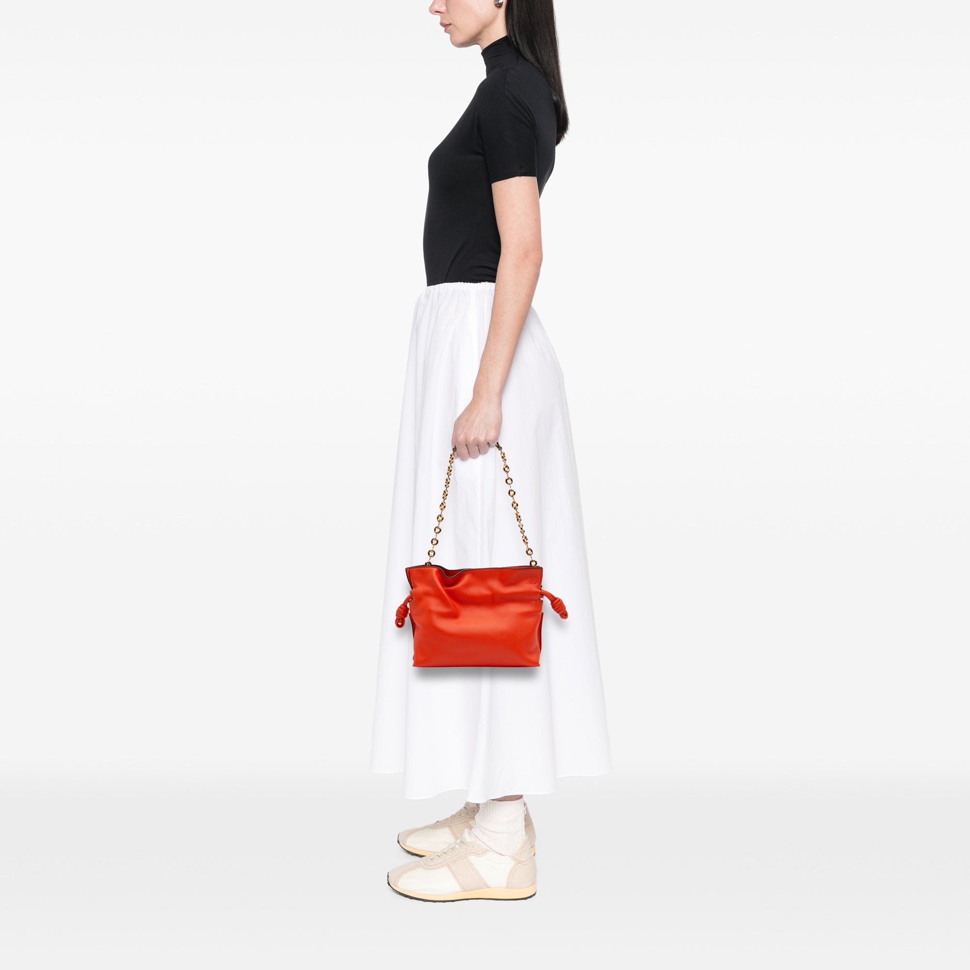 Mini Nappa Flamenco Knot Clutch with Chain - Image 6