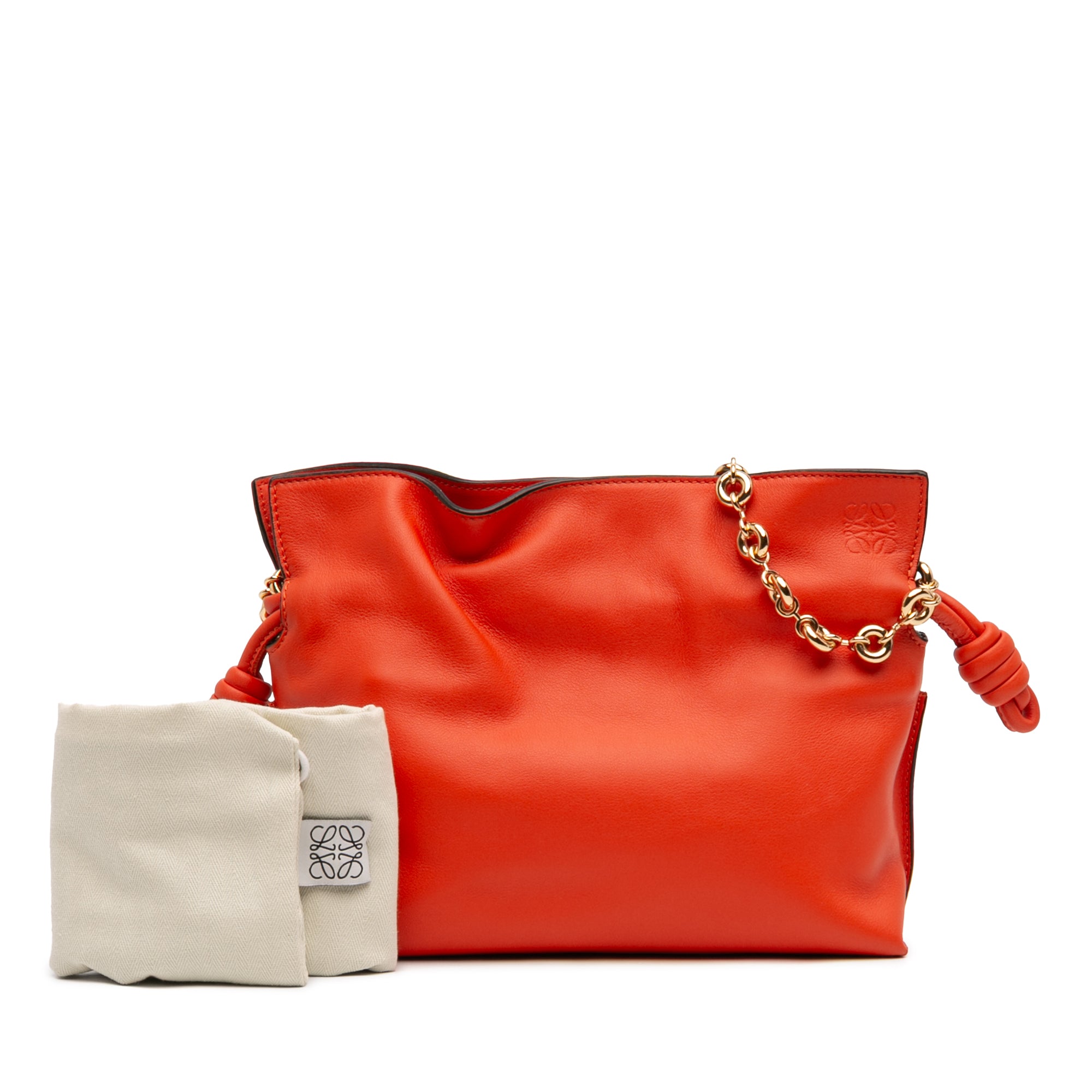 Mini Nappa Flamenco Knot Clutch with Chain - Image 7