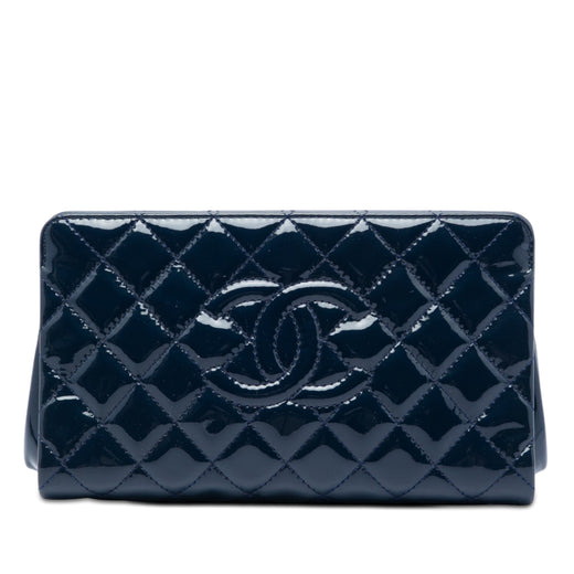 CC Quilted Patent Timeless Clutch - Image 1
