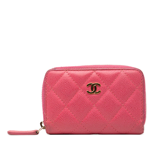 CC Quilted Caviar Zip Coin Purse - Image 1