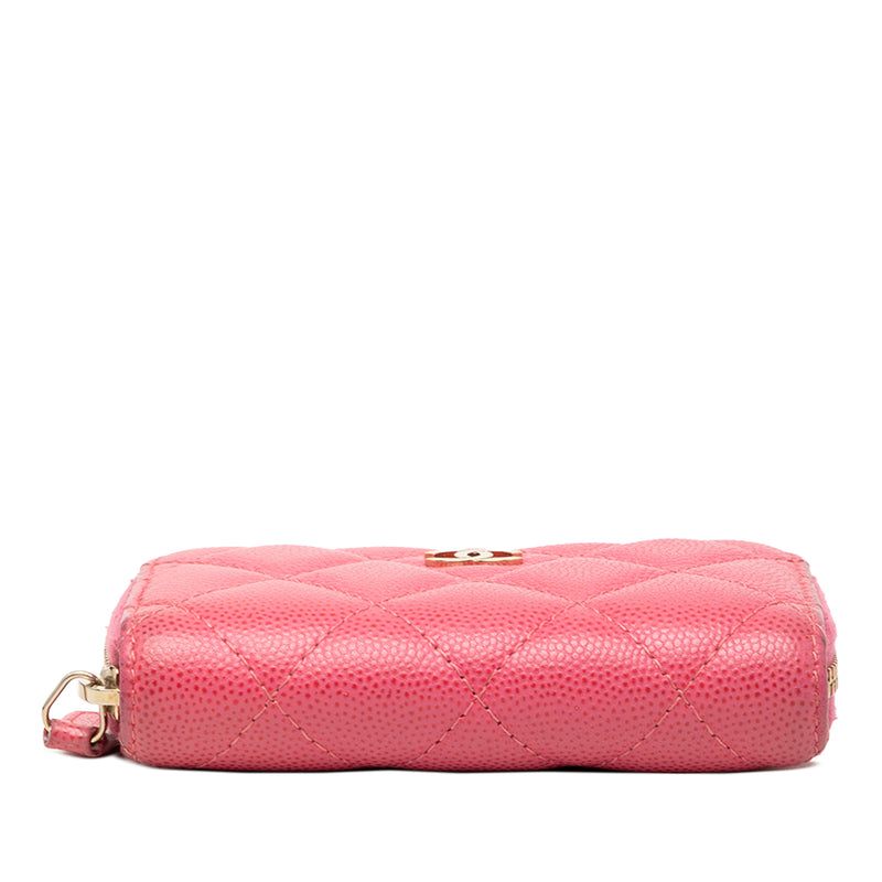 CC Quilted Caviar Zip Coin Purse - Image 3