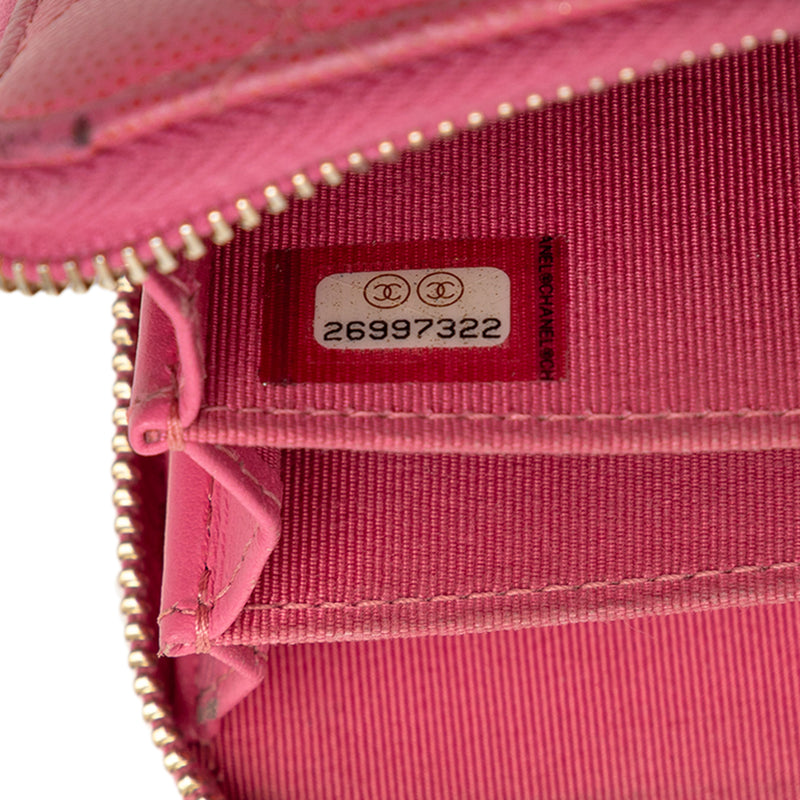 CC Quilted Caviar Zip Coin Purse - Image 6