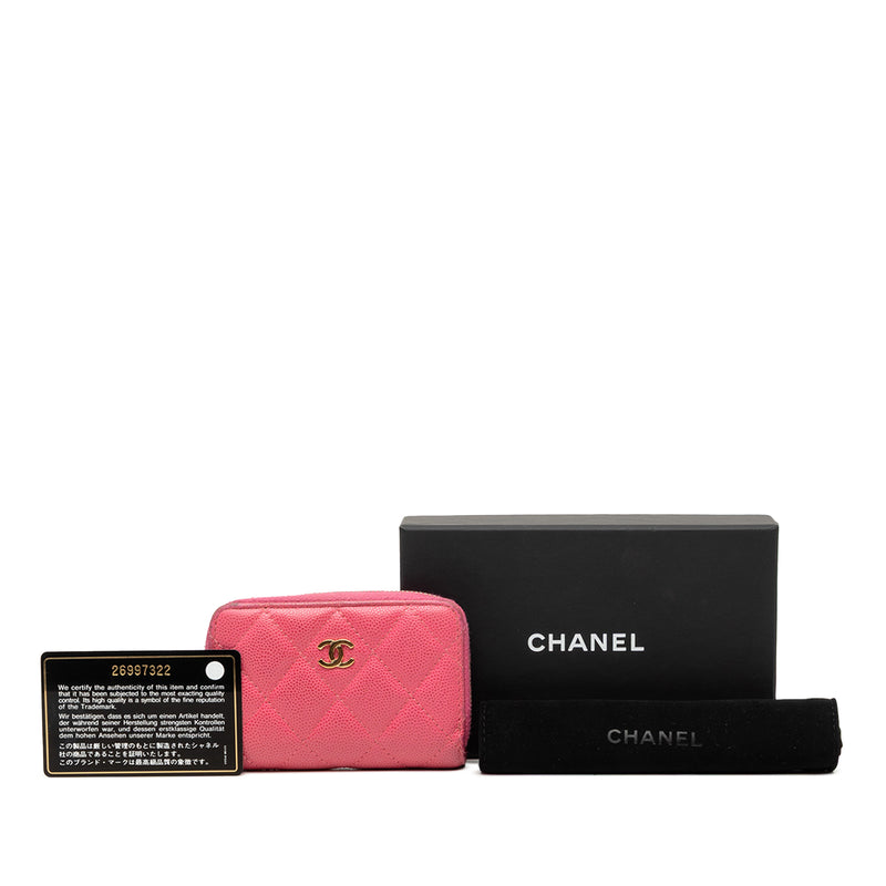 CC Quilted Caviar Zip Coin Purse - Image 8