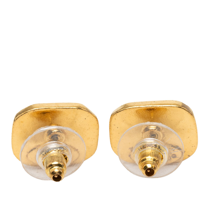 CC Gold Plated Push Back Earrings - Image 2