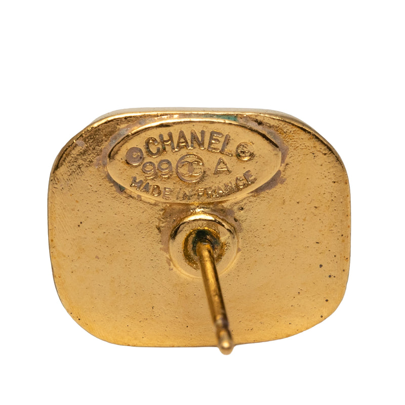 CC Gold Plated Push Back Earrings - Image 3
