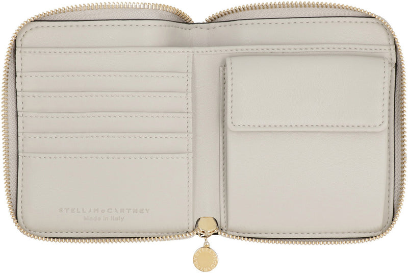 Stella Mccartney Alter-Nappa Compact Wallet — Black Polyurethane & Purses