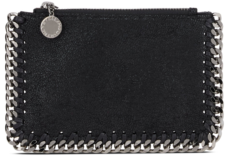 Stella Mccartney Falabella Card Case — Black Polyester Wallets & Purses