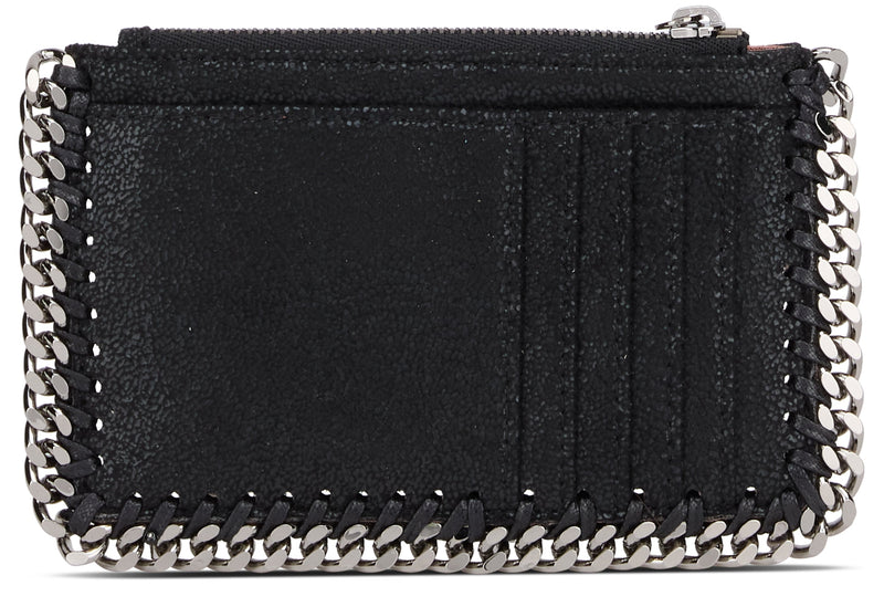 Stella Mccartney Falabella Card Case — Black Polyester Wallets & Purses