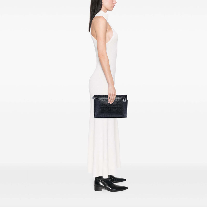 Embossed Anagram Leather Repeat T Clutch - Image 6
